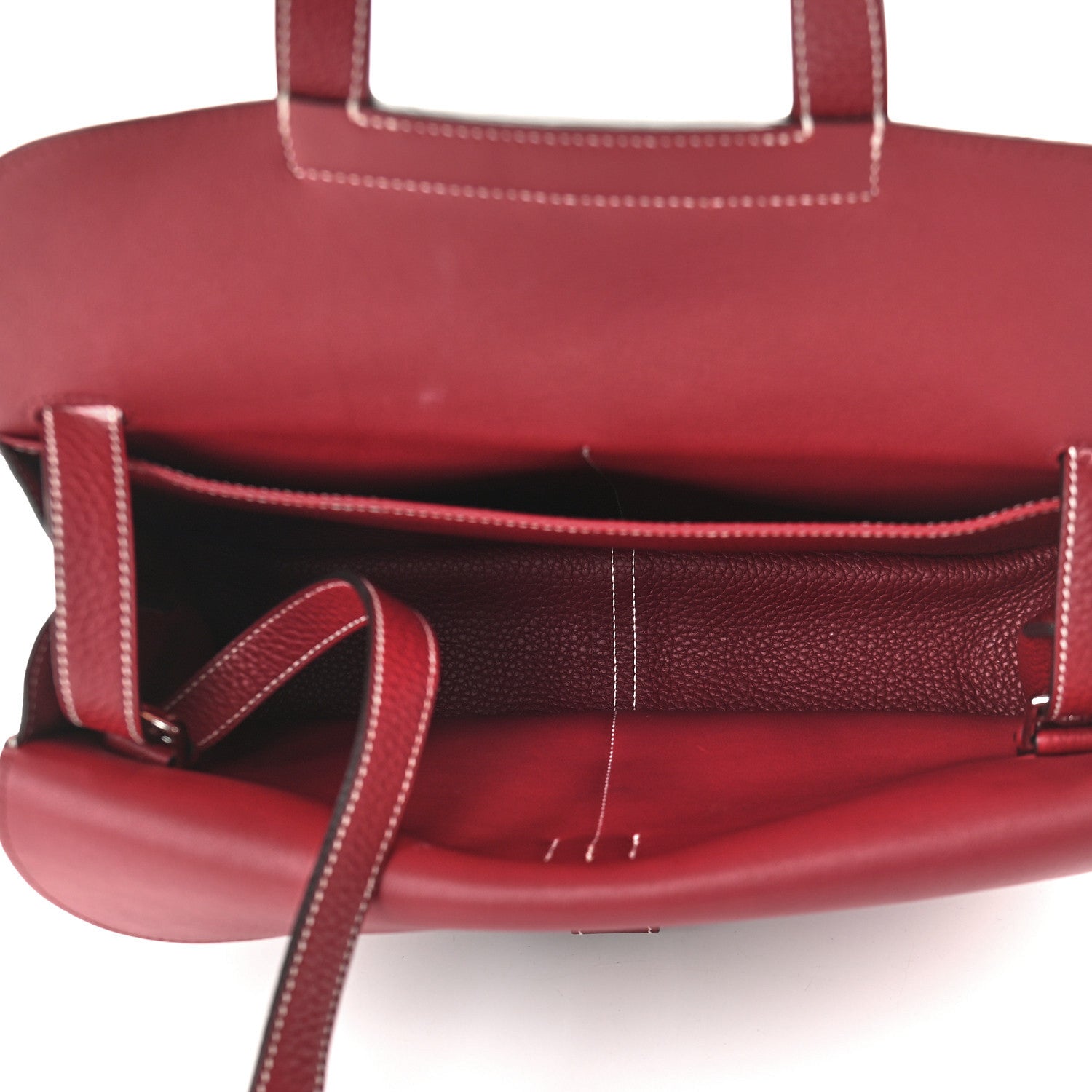 Hermes Taurillon Clemence Halzan 31 GM Rouge Grenat 5 of 10