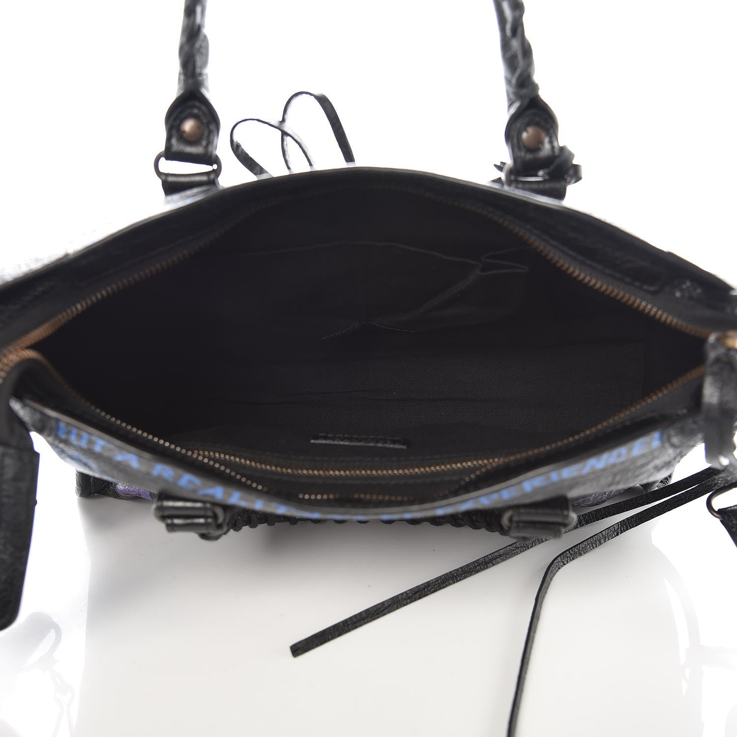 Balenciaga Agneau Arena Graffiti All Over Classic Hardware S City Black Bleu Violet 5 of 9