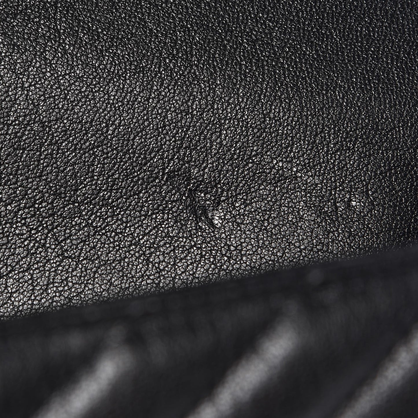 Sheepskin Matelasse Chevron Monogram Large College Satchel Black