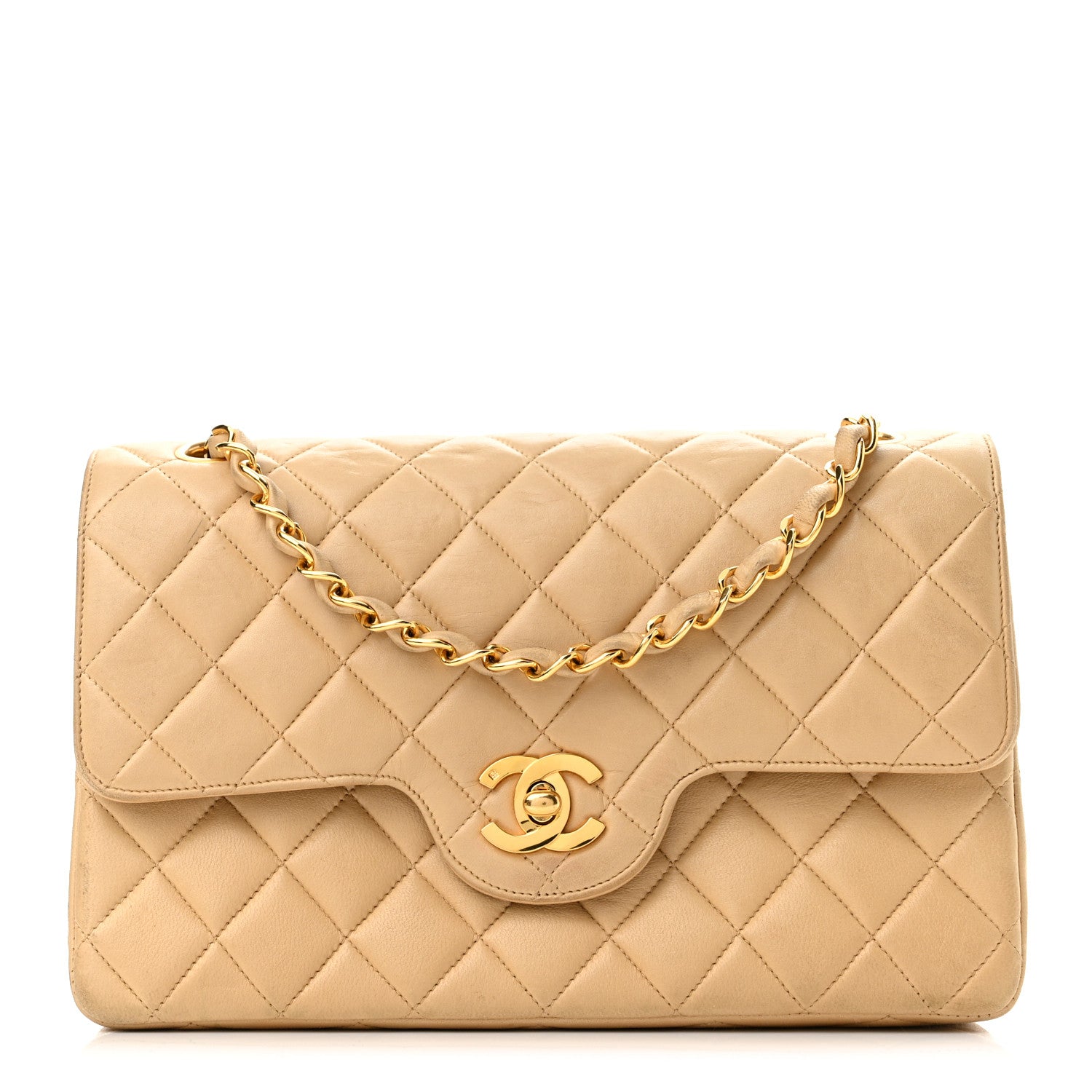 Chanel Lambskin Quilted Small Double Flap Beige 1 of 11