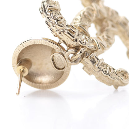 Chanel Crystal CC Drop Logo Earrings Gold 4 of 5