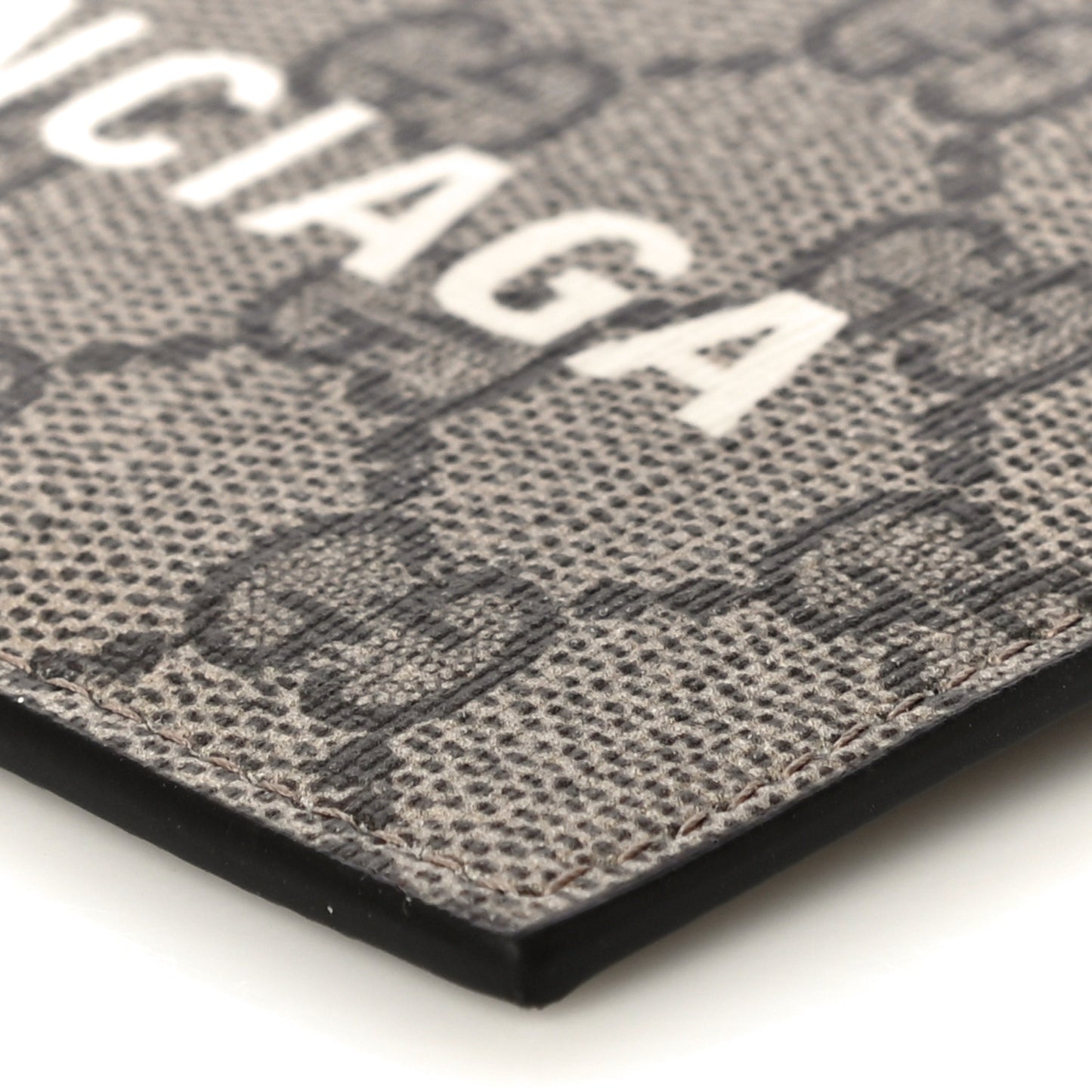 X BALENCIAGA GG Supreme Monogram Logo Card Case With Strap Beige Ebony