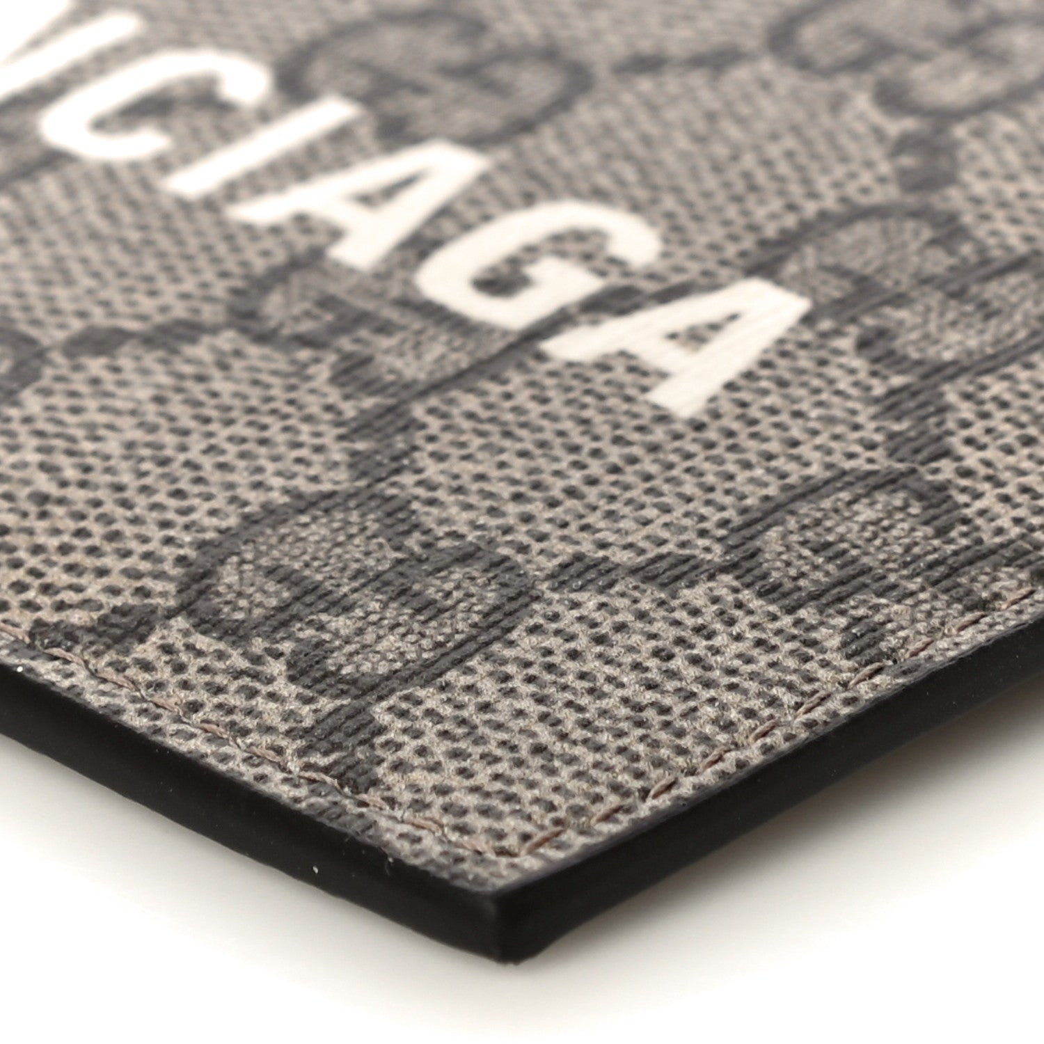 Gucci X BALENCIAGA GG Supreme Monogram Logo Card Case With Strap Beige Ebony 8 of 9