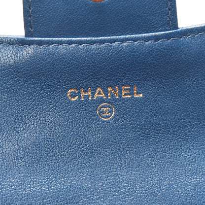 Chanel Sheepskin Chevron Quilted Reissue Card Holder Blue 6 of 8