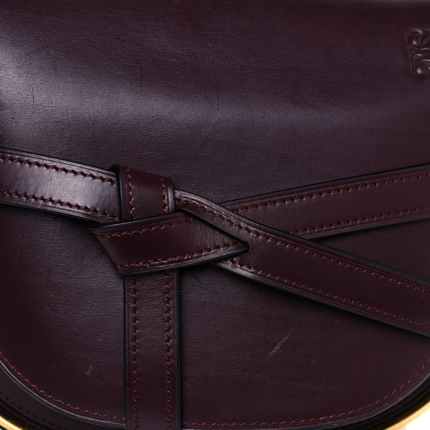 Loewe Calfskin Small Metal Gate Crossbody Bag Oxblood 8 of 10