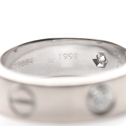 Cartier 18K White Gold 3 Diamond 5.5mm LOVE Ring 51 5.75 6 of 7
