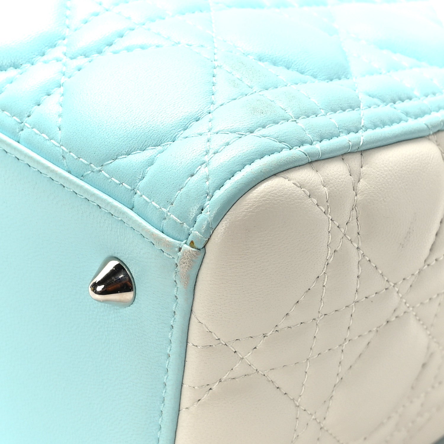 Christian Dior Lambskin Cannage Medium Tri-Color Lady Dior Blue Green 11 of 13