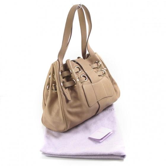 Jimmy Choo Leather Riki Tote Bag Stone 3 of 10