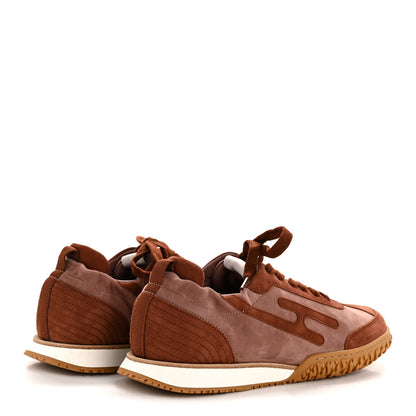 Hermes Suede Goatskin Jet Sneakers 37 Rose Antique Rouge Sepia 5 of 10