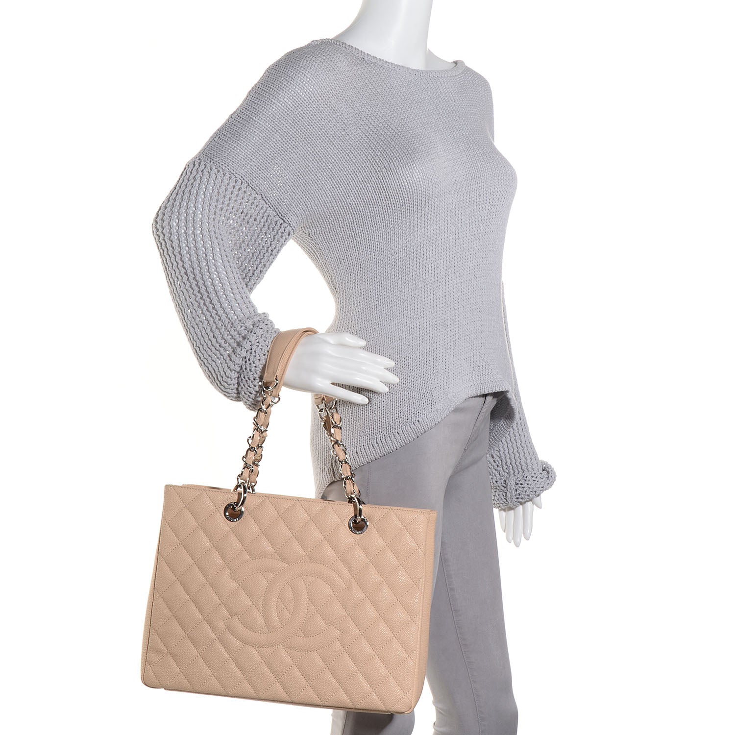 Chanel Caviar Grand Shopping Tote GST Beige Clair 2 of 8
