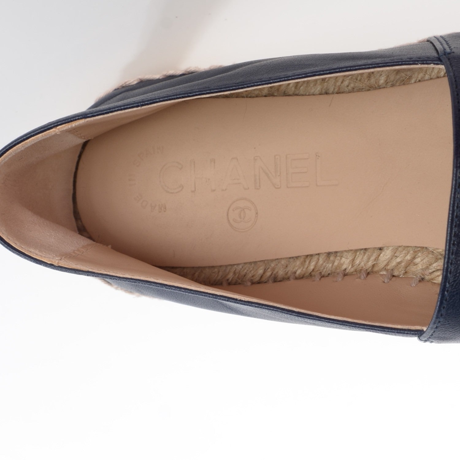 Chanel Lambskin CC Espadrilles 38 Navy Black 8 of 9