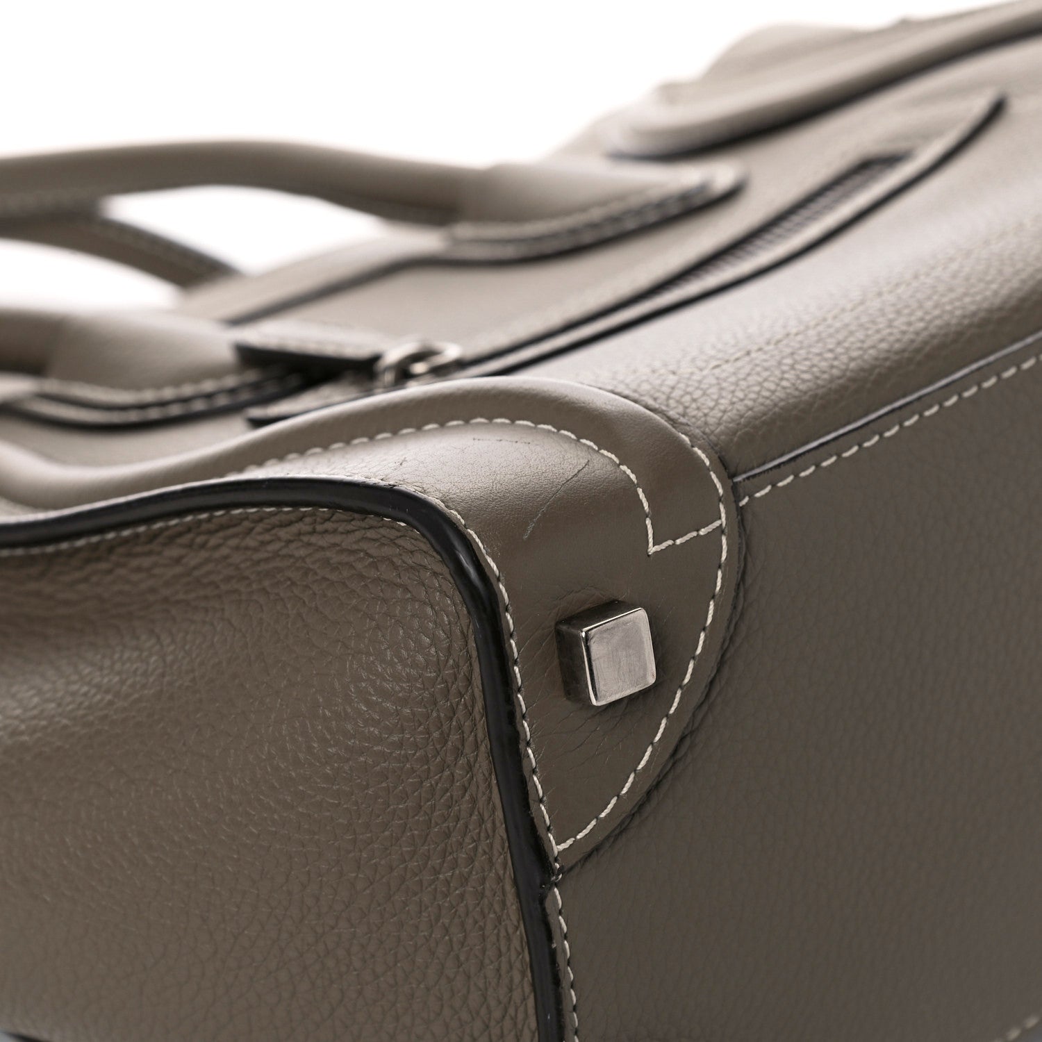 Celine Drummed Calfskin Micro Luggage Souris 11 of 13