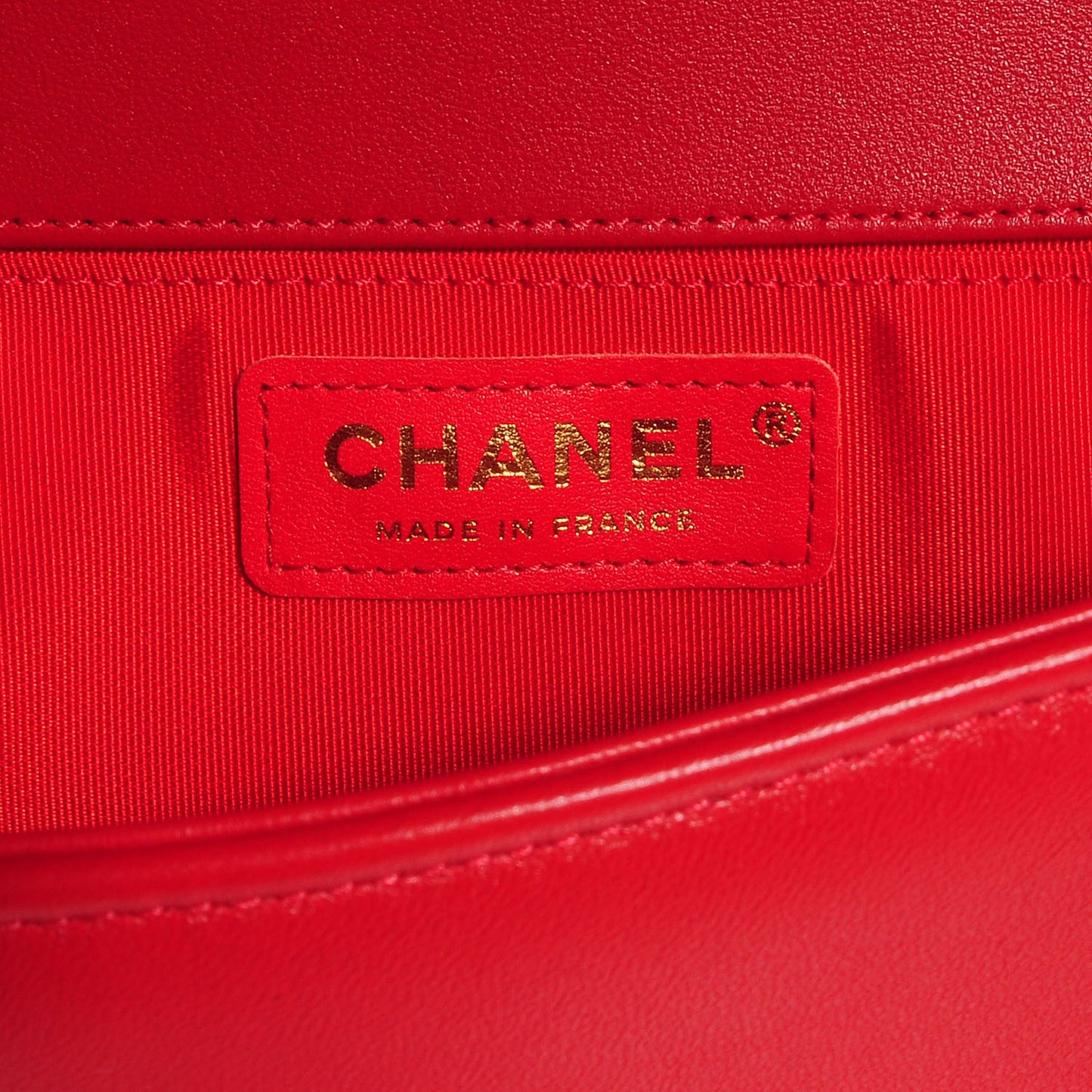 Lambskin Quilted Medium Boy Flap Red