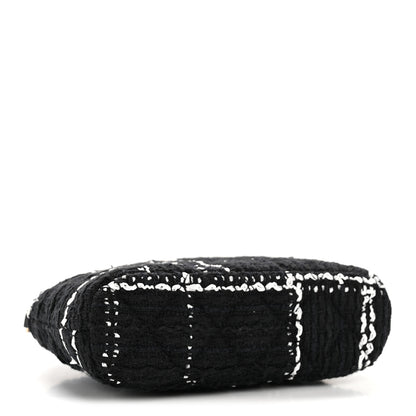 Chanel Tweed Quilted Mini Clutch With Chain Black White 8 of 31