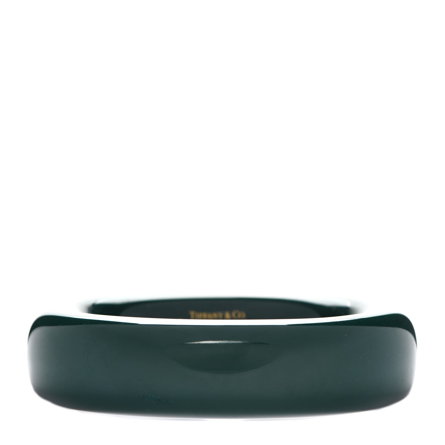 Tiffany Lacquer Hardwood Elsa Peretti Doughnut Bangle Bracelet Green 1 of 4