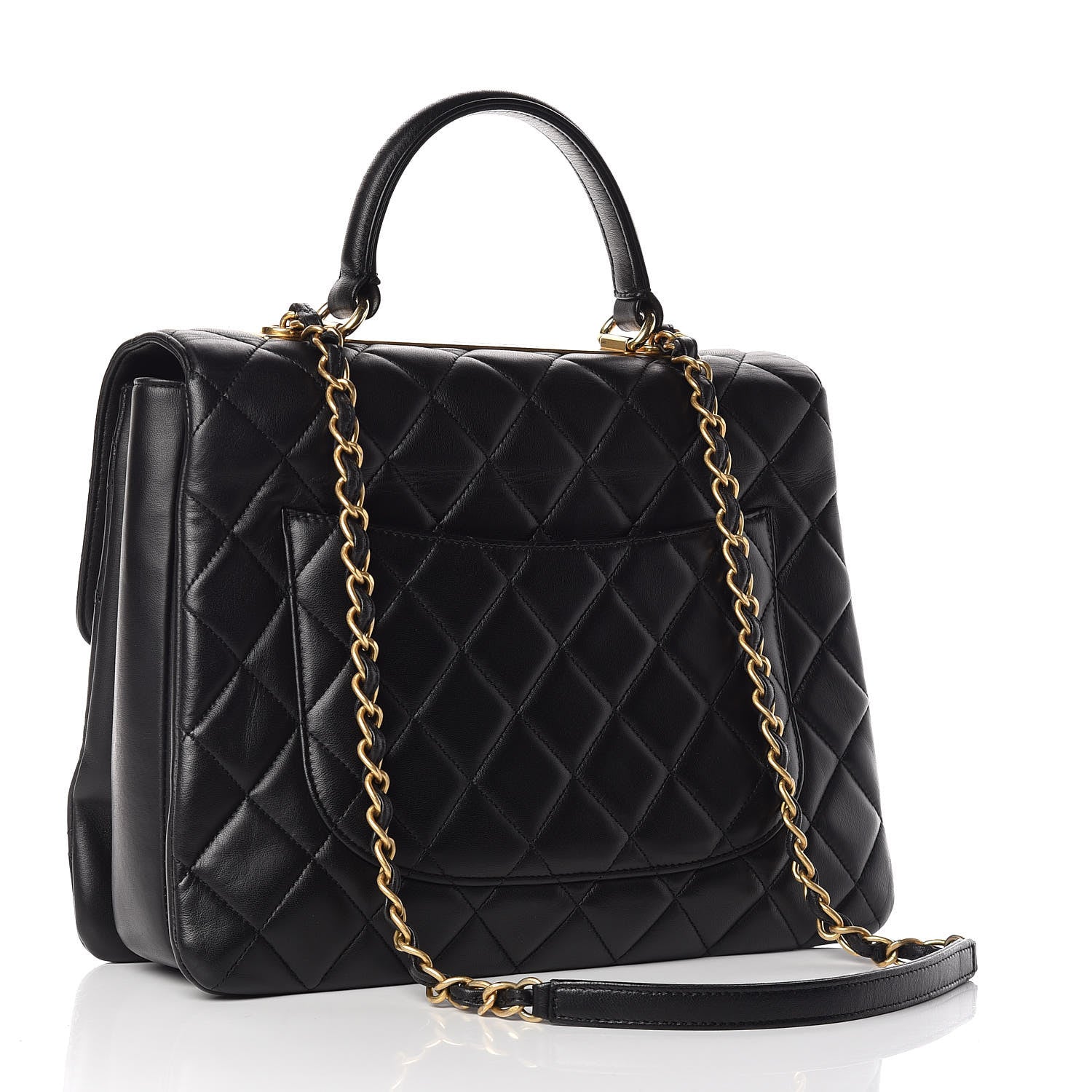 Chanel Lambskin Quilted Large Trendy CC Dual Handle Flap Bag Black 4 of 10