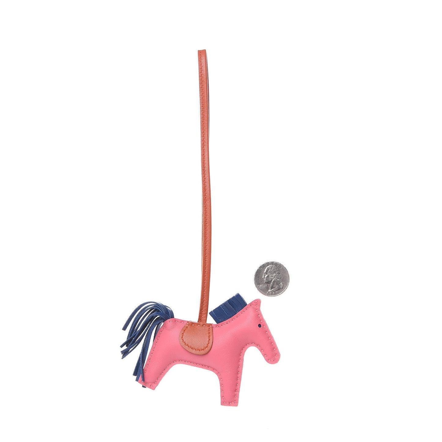 Milo Lambskin Grigri Rodeo Bag Charm PM Rose Azalee Cornaline Bleu De Malte