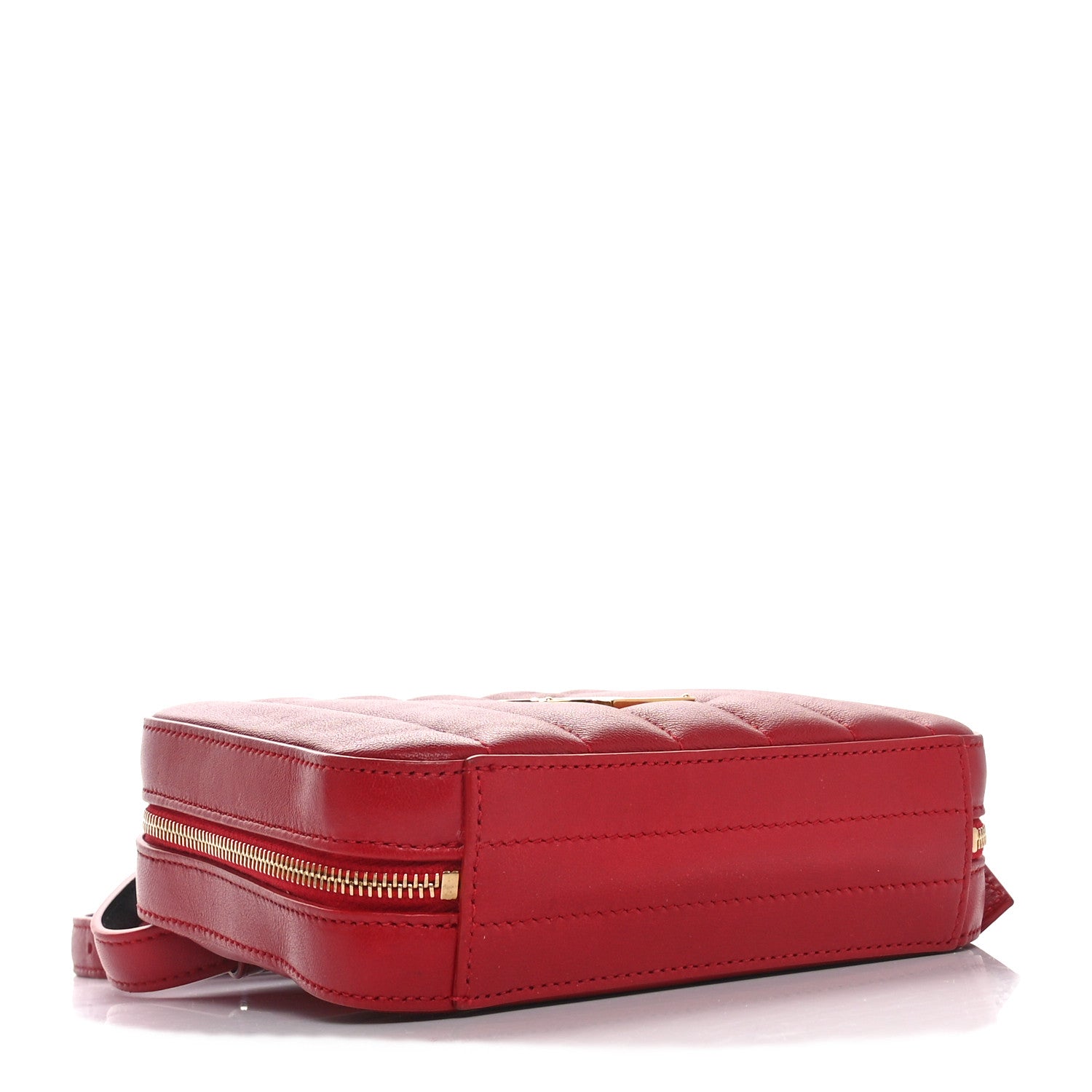 Saint Laurent Lambskin Matelasse Vicky Monogram Belt Bag Eros Red 4 of 10