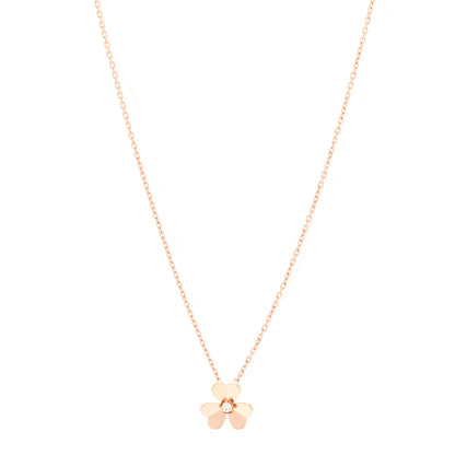 Van Cleef & Arpels 18K Rose Gold Diamond Small Frivole Pendant Necklace 1 of 6