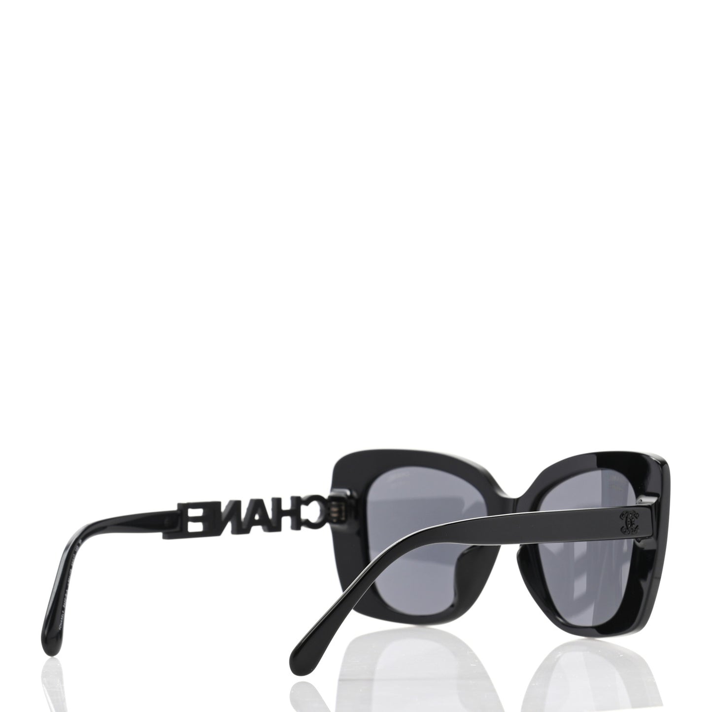 Acetate Strass Polarized Square Sunglasses 5422-B Black