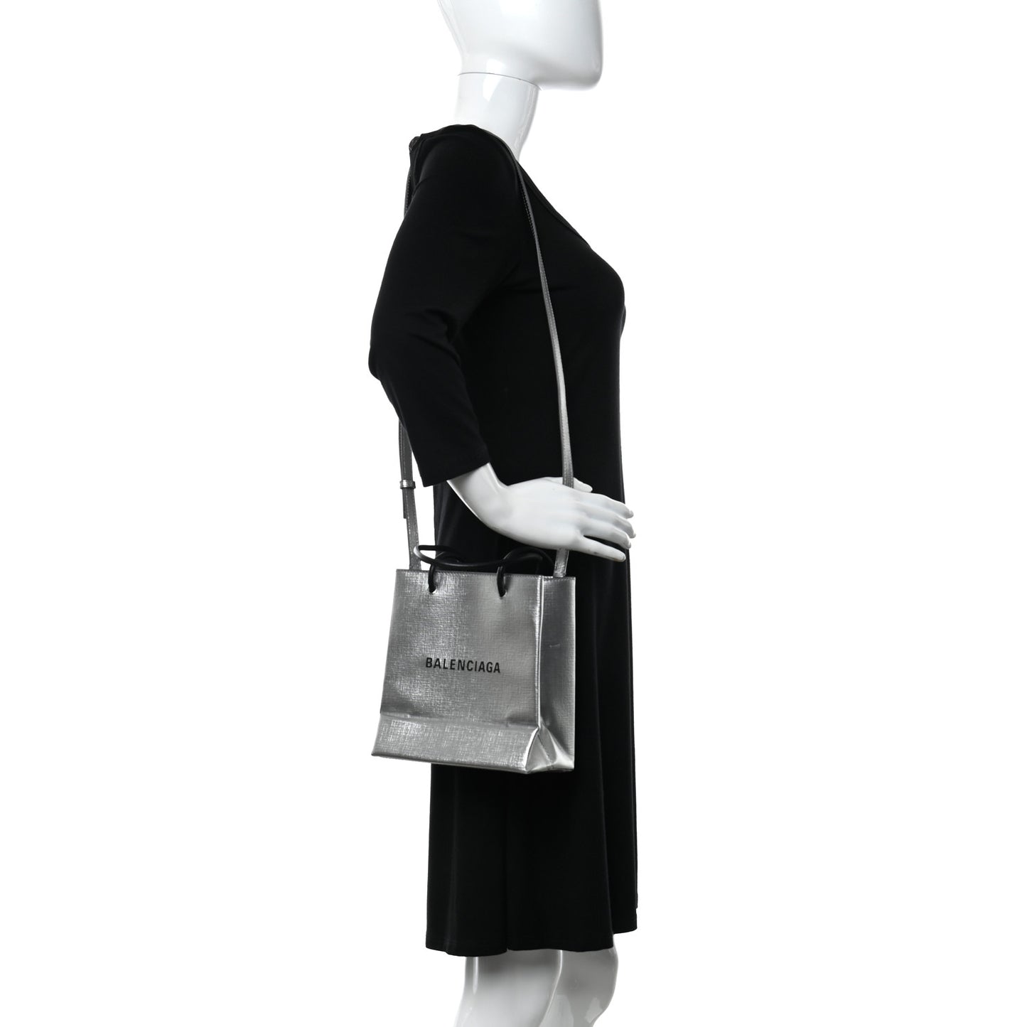 Calfskin Logo XXS Shopping Tote Gris Fossile