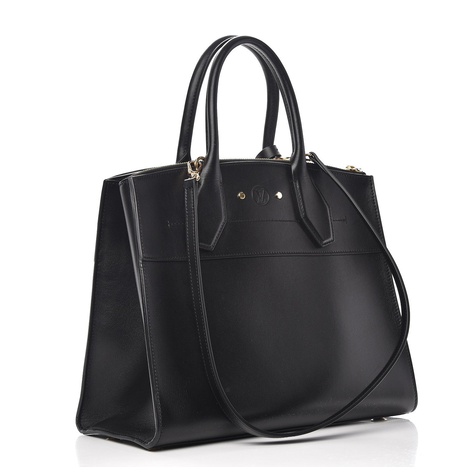 Louis Vuitton Calfskin City Steamer MM Black 4 of 10