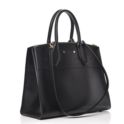 Louis Vuitton Calfskin City Steamer MM Black 4 of 10
