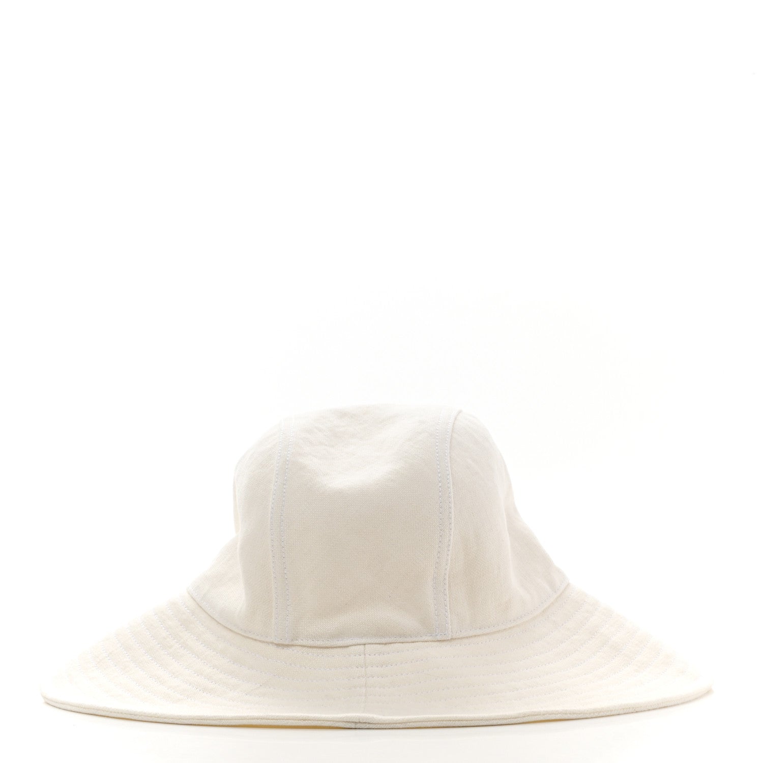 Hermes Stonewashed Linen Colette Hat 57 Warm White 6 of 8