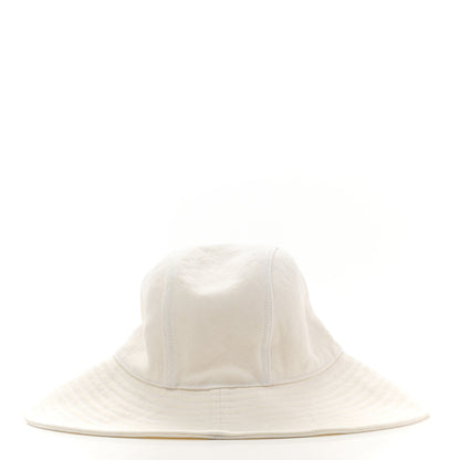 Hermes Stonewashed Linen Colette Hat 57 Warm White 6 of 8