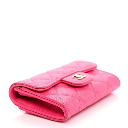 Chanel Caviar Quilted Flap Card Holder Wallet Fuchsia 4 of 10