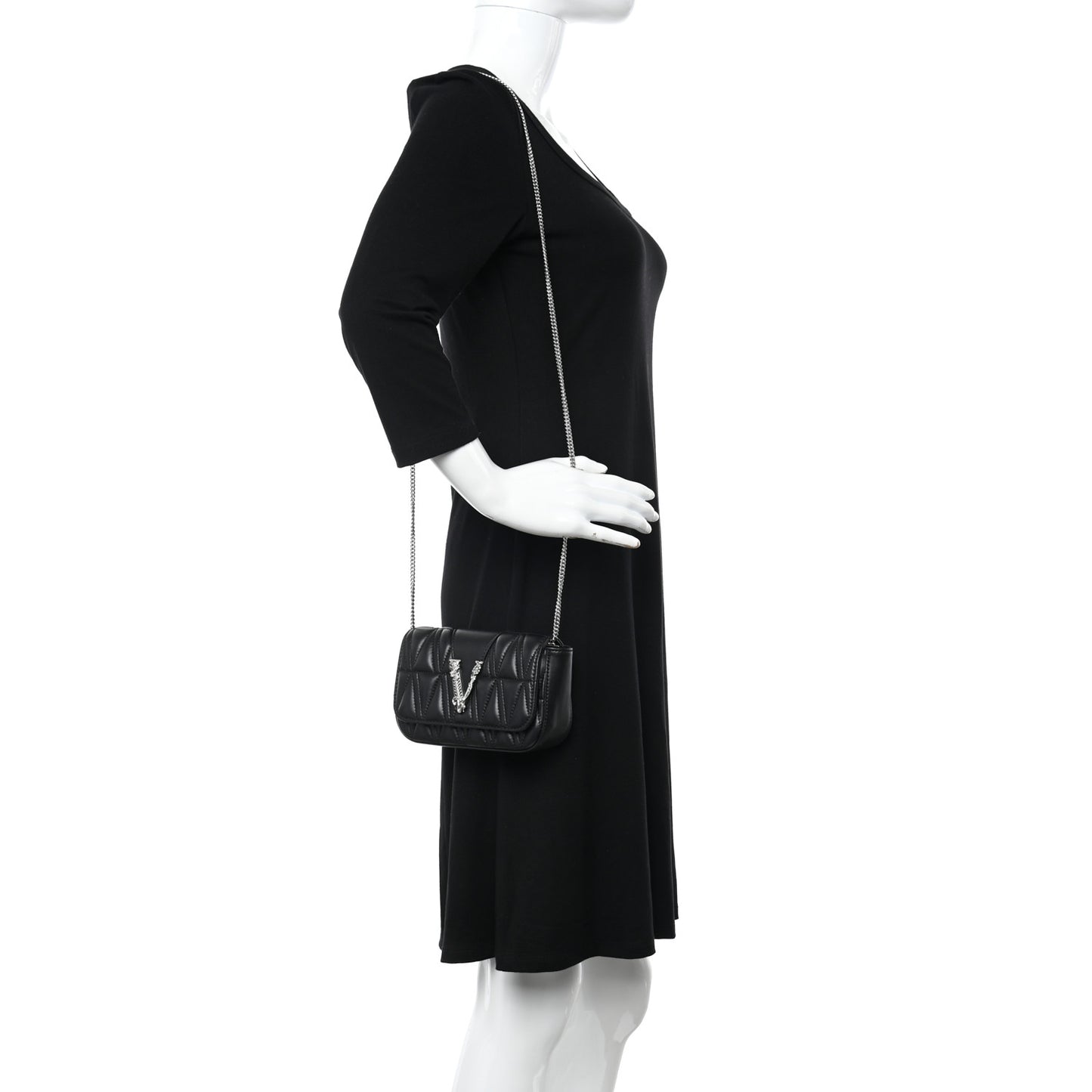 Nappa Quilted Virtus Evening Bag Black