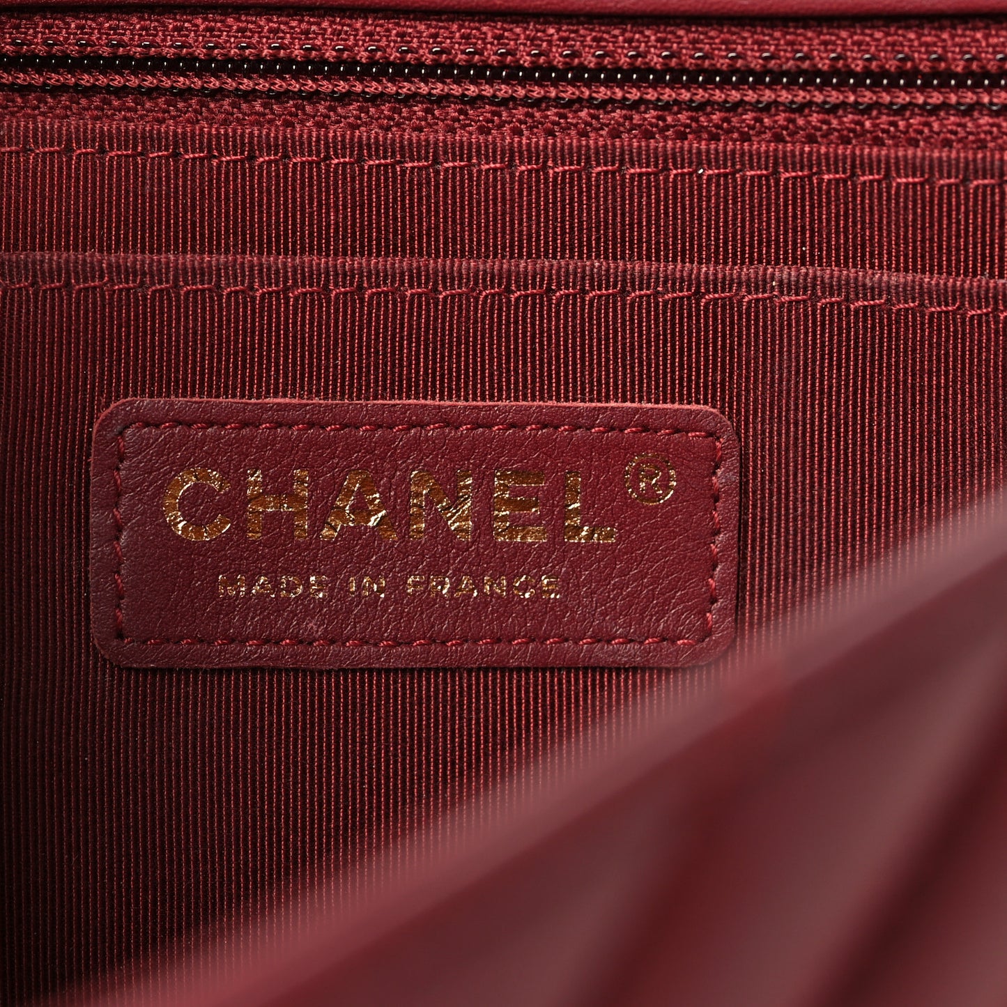 Calfskin Chevron Quilted Mini Statement Flap Burgundy