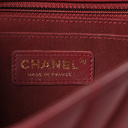 Chanel Calfskin Chevron Quilted Mini Statement Flap Burgundy 6 of 10