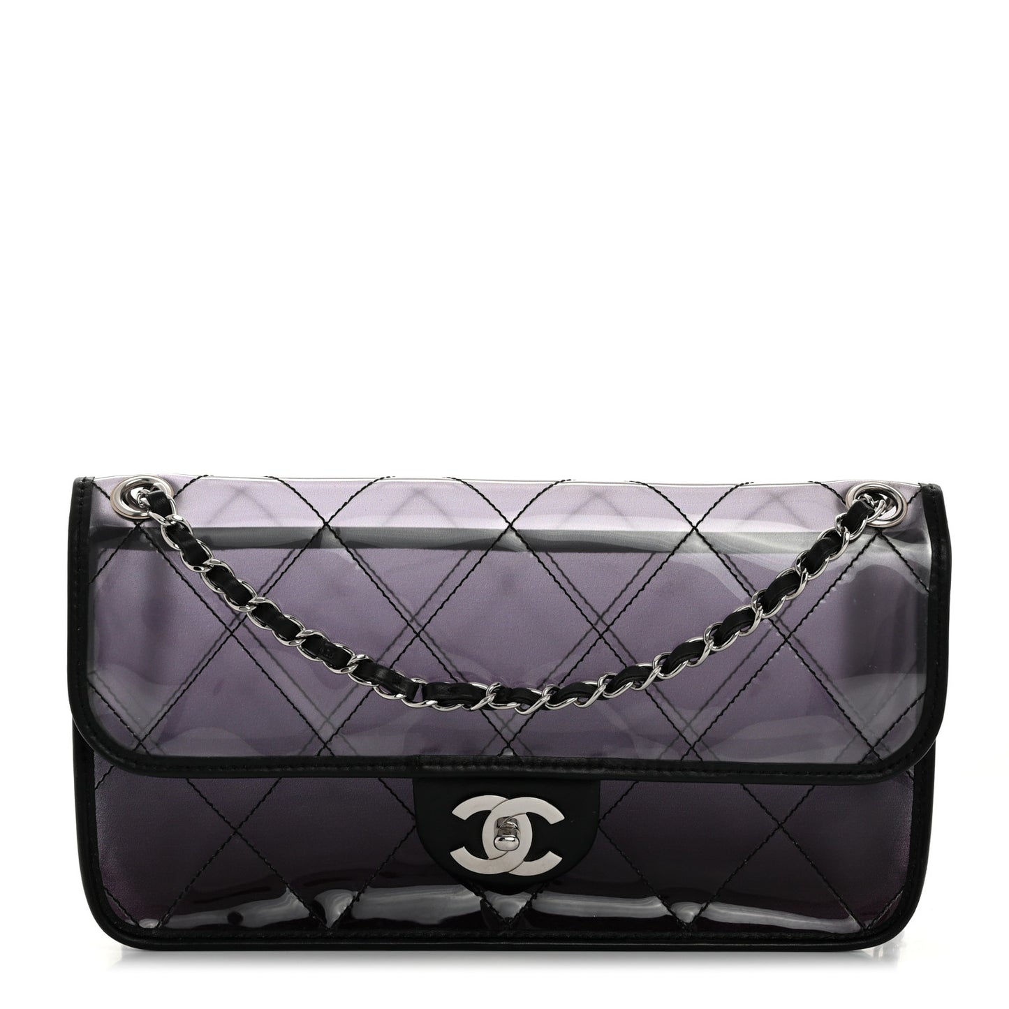 Vinyl Quilted Degrade Jumbo Single Flap Black