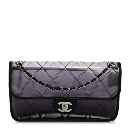 Chanel Vinyl Quilted Degrade Jumbo Single Flap Black 1 of 12
