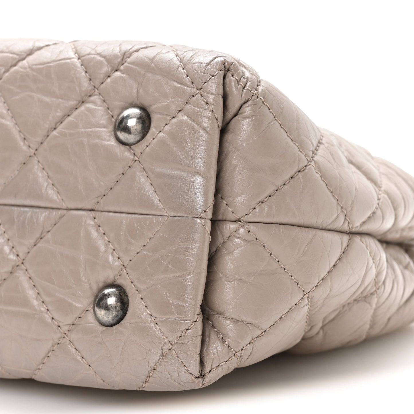 Aged Calfskin Quilted Reissue 2.55 Tote Light Grey