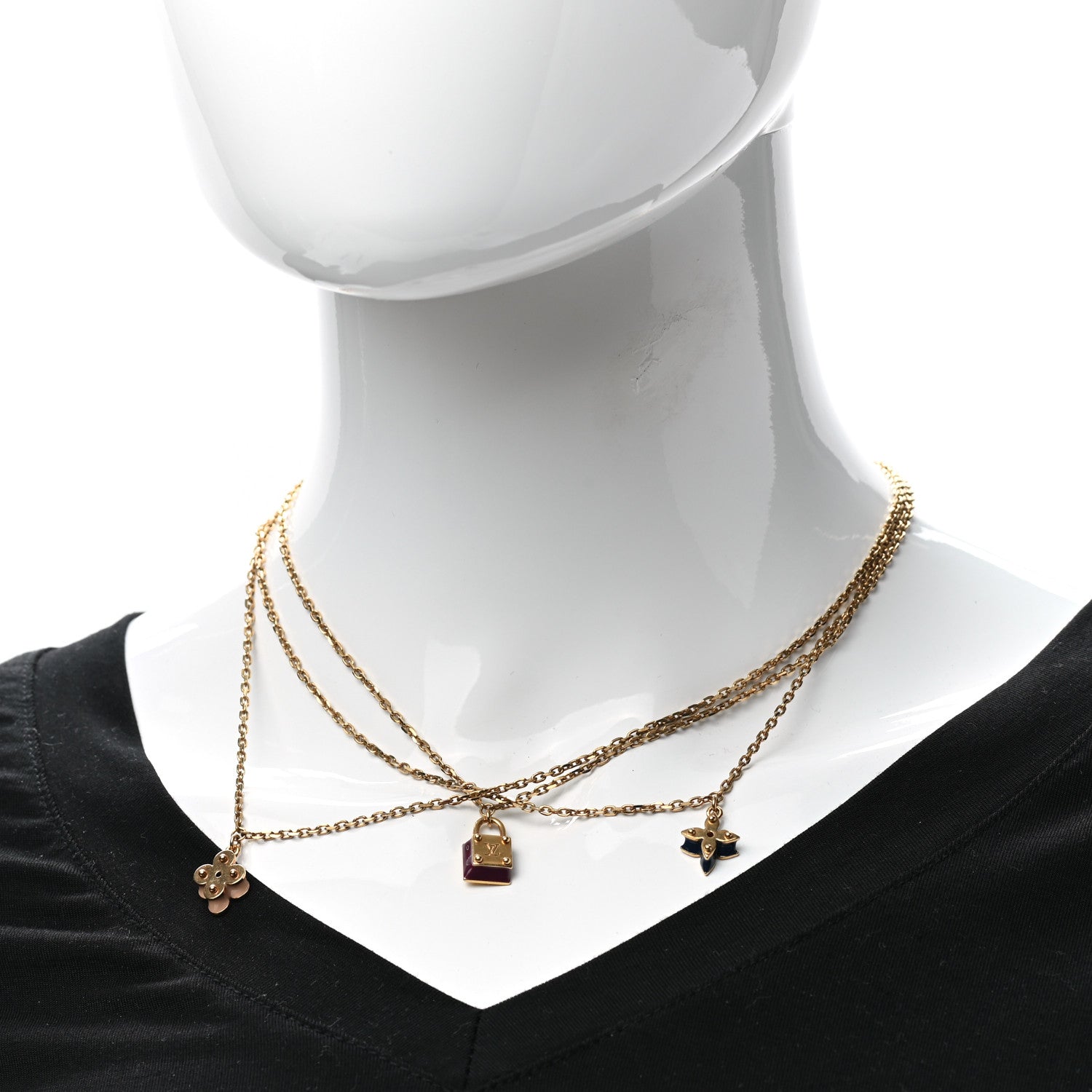 Louis Vuitton Sweet Charms Tiered Necklace Gold 2 of 6