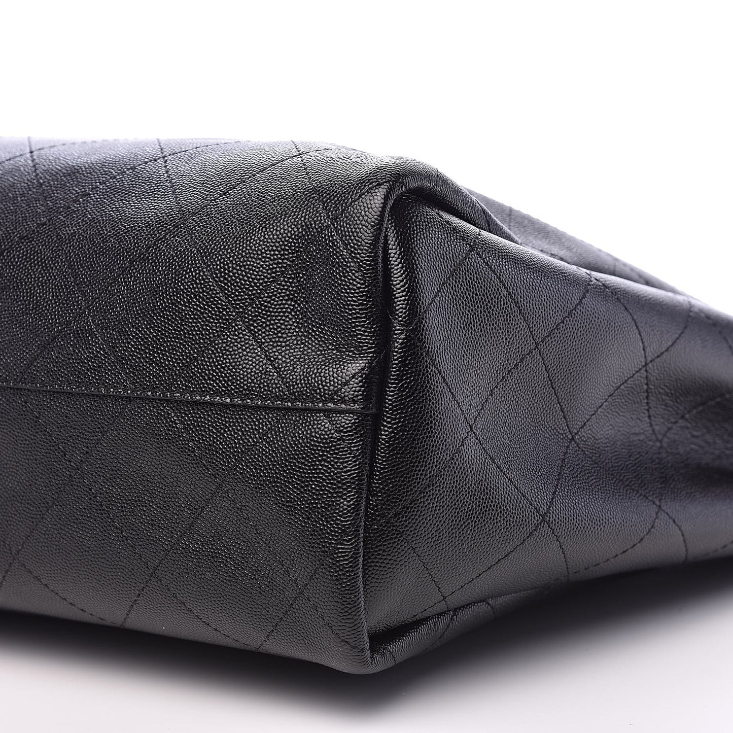 Caviar Stitched Large Shopping Tote Black