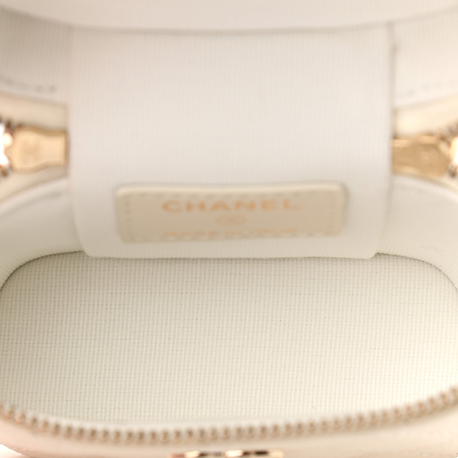 Chanel Caviar Quilted Small Handle With Care Vanity Case With Chain White 5 of 11