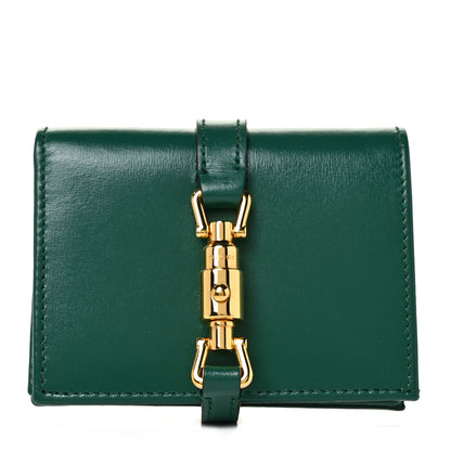 Gucci Calfskin Jackie 1961 Card Case Emerald 1 of 9