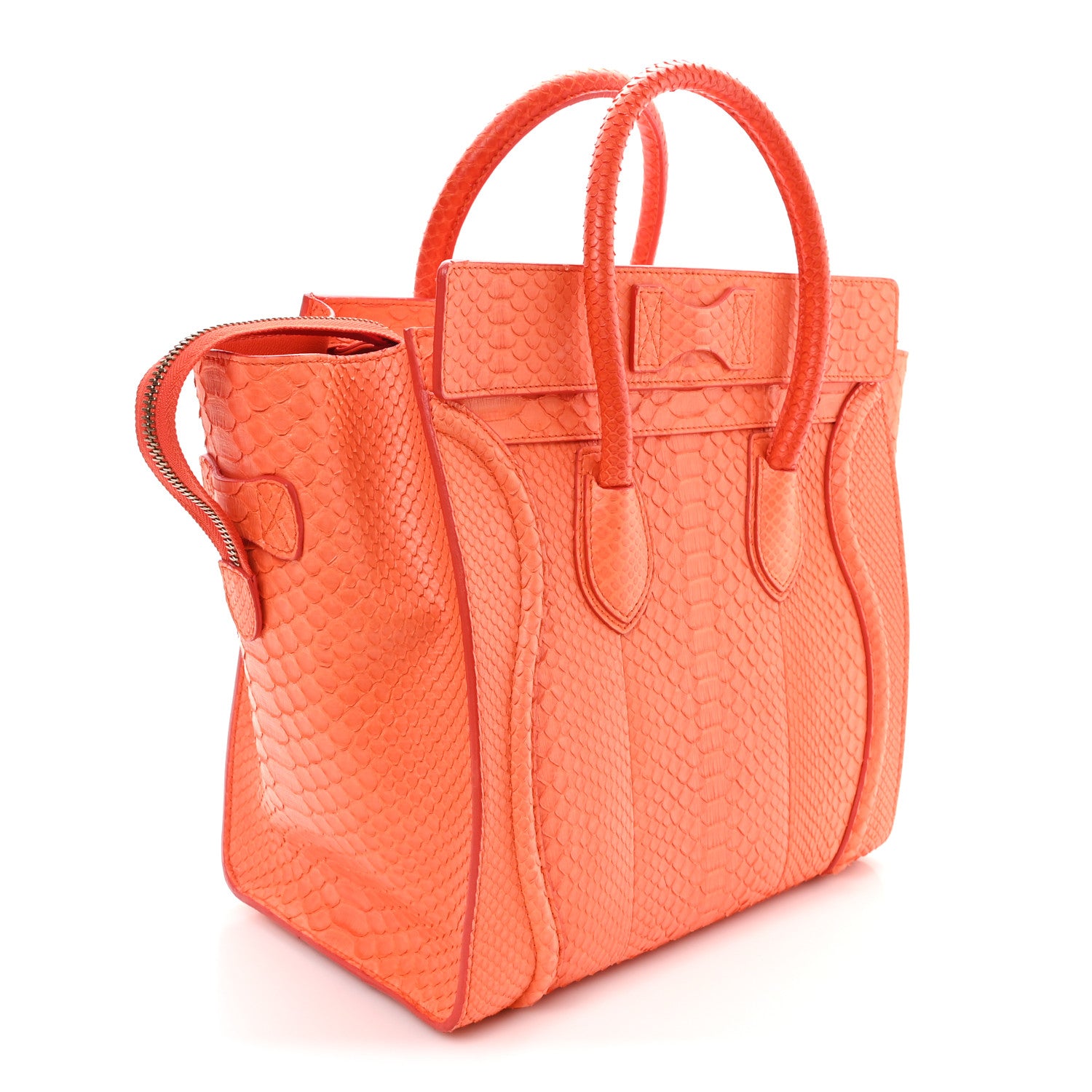Celine Snakeskin Mini Luggage Orange 1838239 – FASHIONPHILE