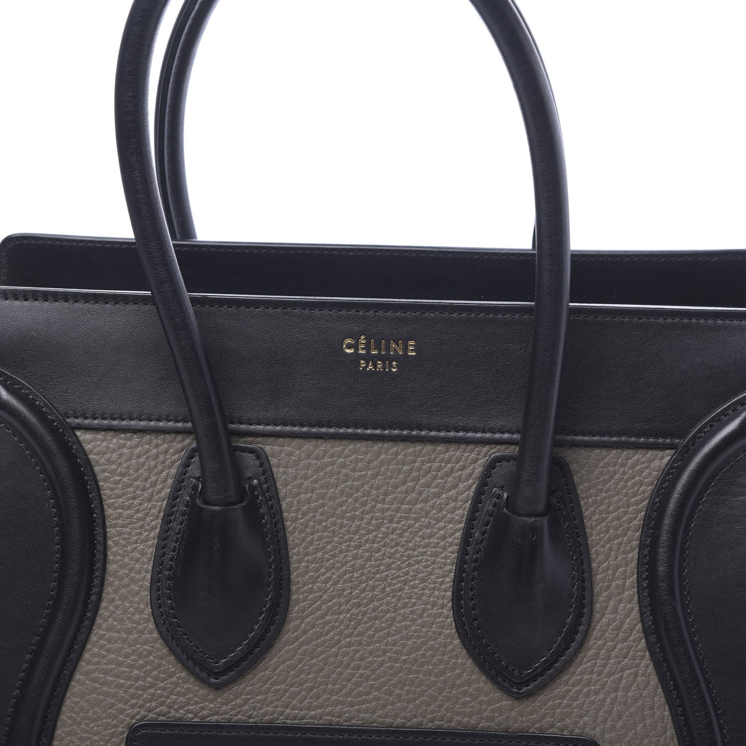 Celine Drummed Calfskin Suede Tri-color Micro Luggage Amber 10 of 17