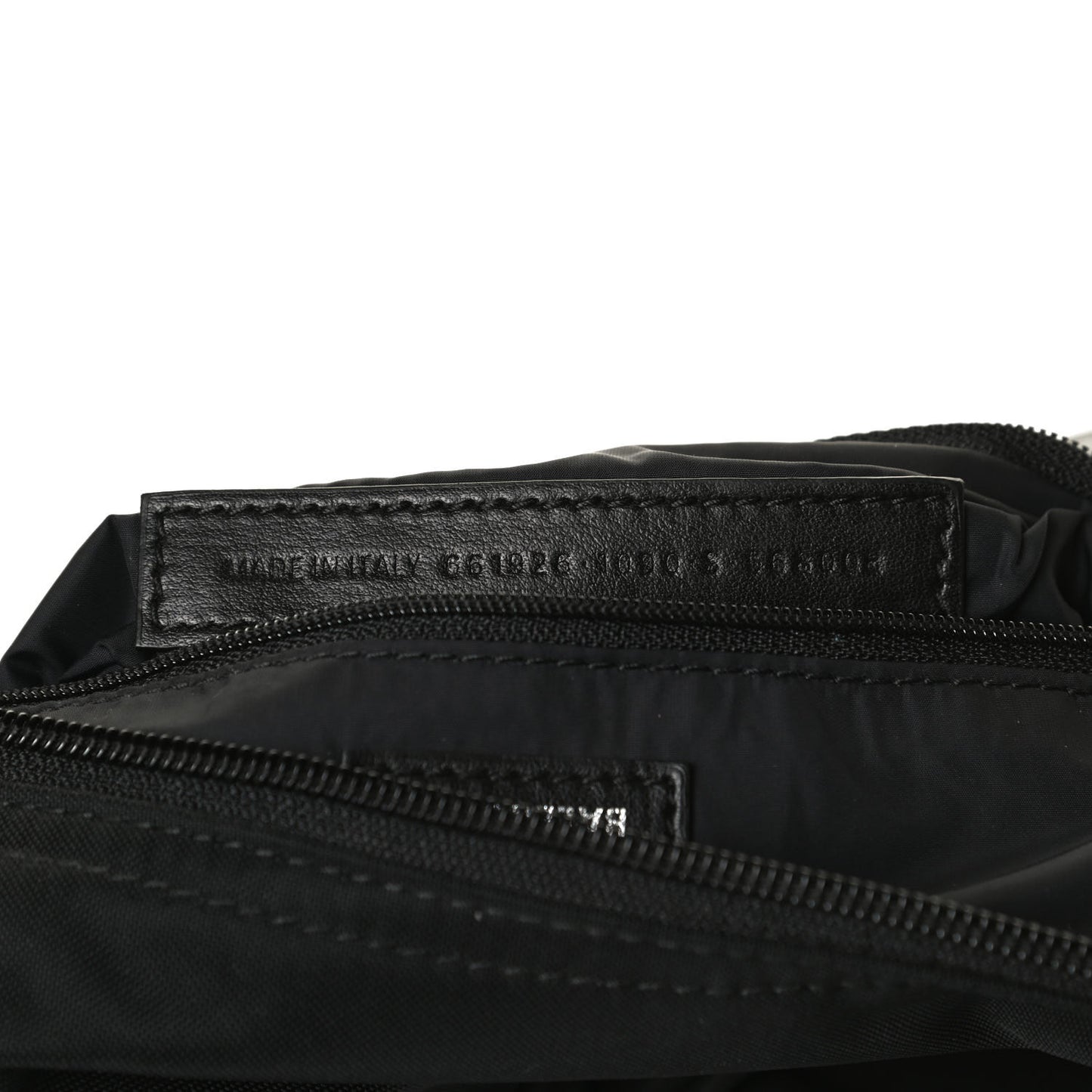Recycled Sport Nylon Logo Embroidered Wheel Sling Bag Black White
