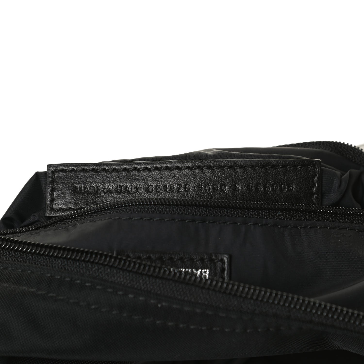 Balenciaga Recycled Sport Nylon Logo Embroidered Wheel Sling Bag Black White 7 of 12