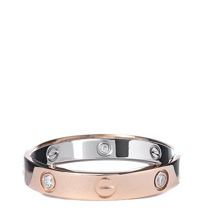 Cartier 18K Pink White Gold 6 Diamonds LOVE Ring 47 4 1 of 5