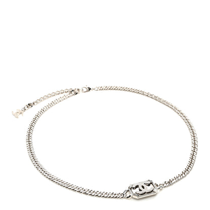 Chanel Metal Crystal CC Vendome Chain Belt 75 Silver 1 of 5