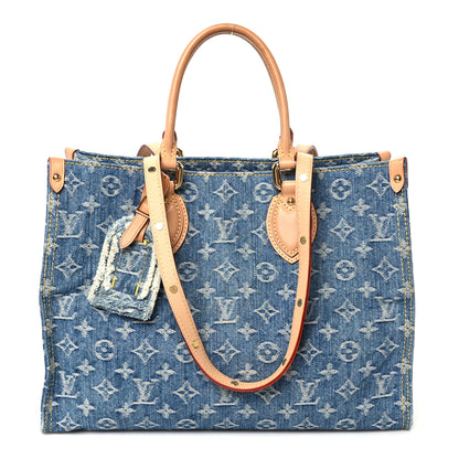 Louis Vuitton Monogram Denim Onthego MM Blue 1 of 8