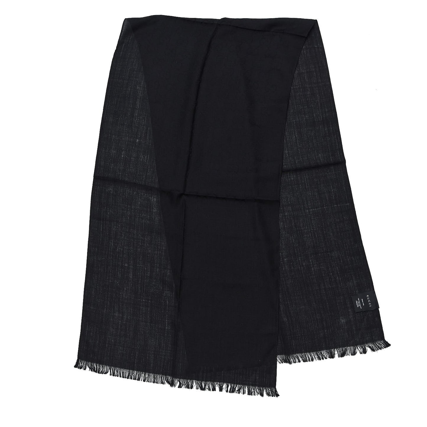 Wool Silk GG Monogram GGNat Scarf Black