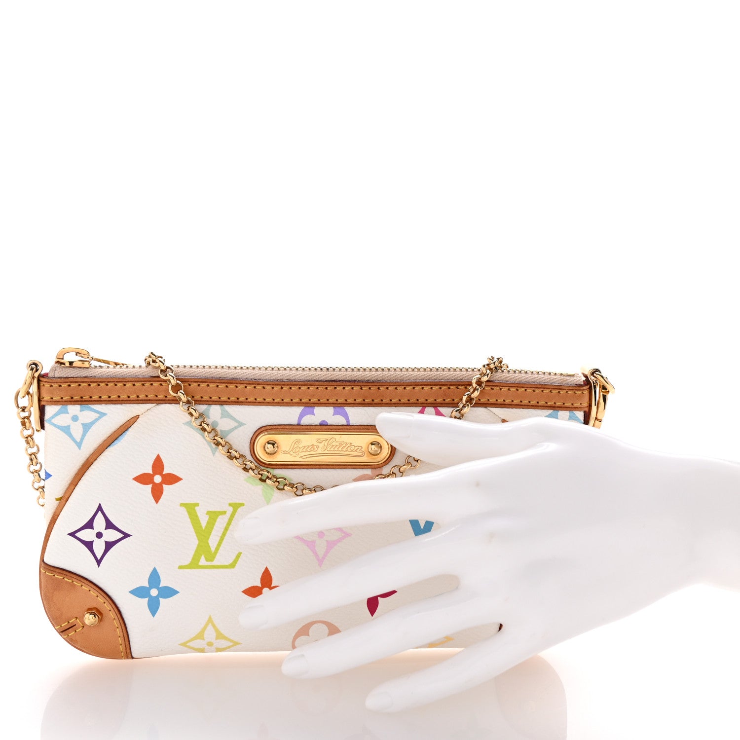 Louis Vuitton Monogram Multicolor Pochette Milla MM White 2 of 10