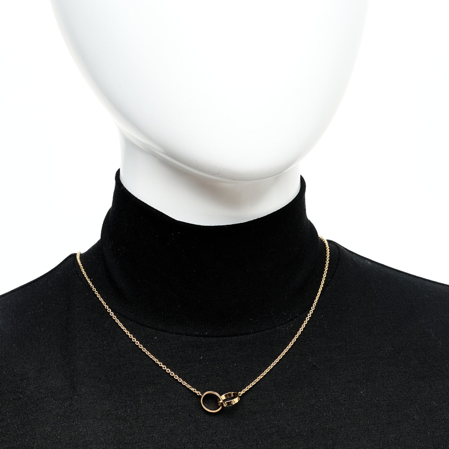 Cartier 18K Yellow Gold Interlocking LOVE Necklace 2 of 6